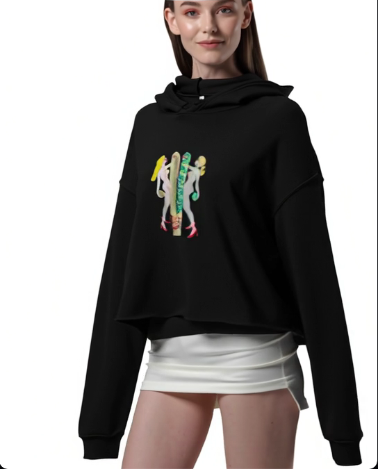 Artful Crop Hoodie Quiet Confidence Edition